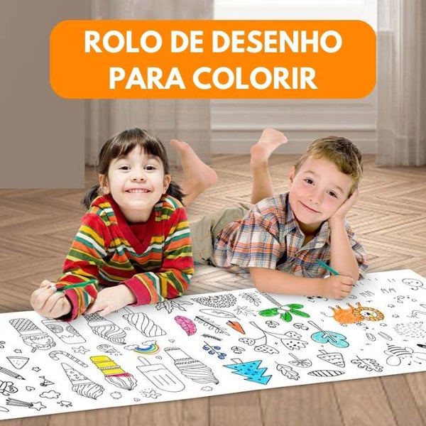 Rolo de Desenho para Colorir de 3 ou 10 metros de comprimento - Diversão garantida para crianças!
